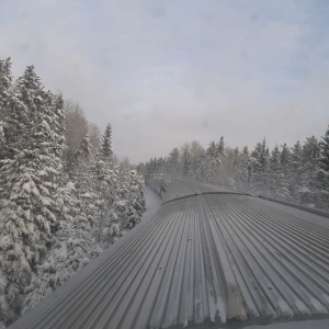 A view from the panoramic top-floor of the train